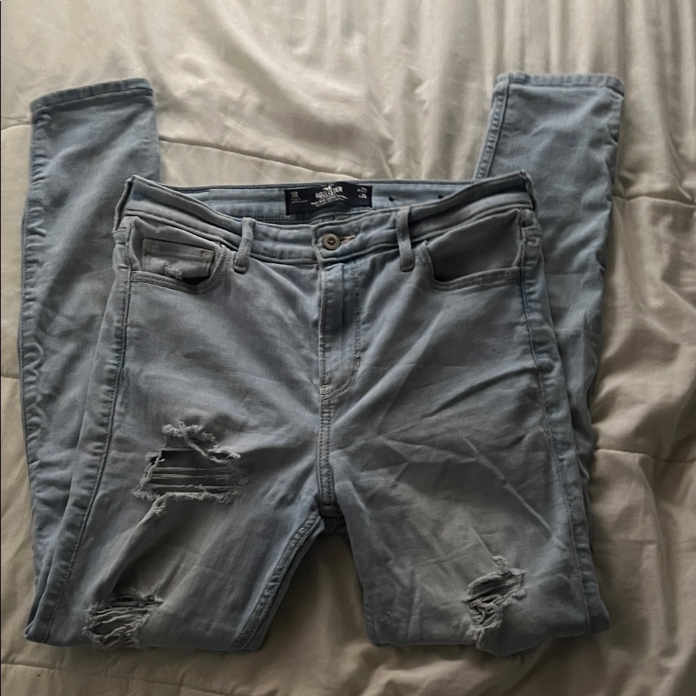 Hollister Light Blue Distressed Skinny Jeans